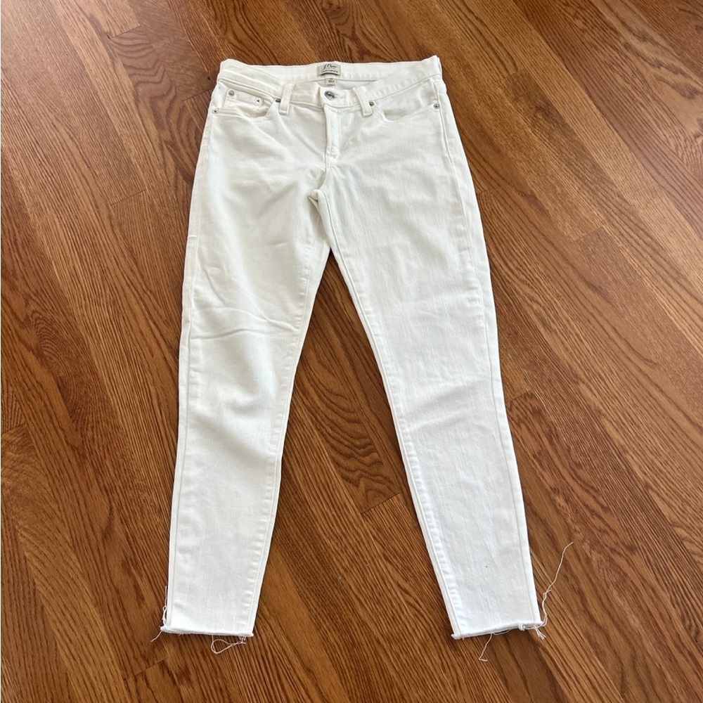 J. Crew toothpick white denim jeans